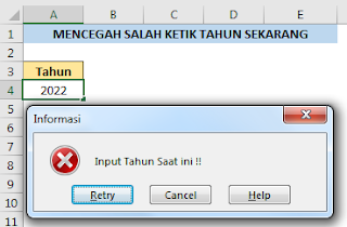 Mencegah salah input Tahun